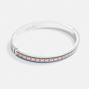 Coach 6 Mm Signature Enamel Bangle BRAND NEW w/ original dust bag in blue/multi